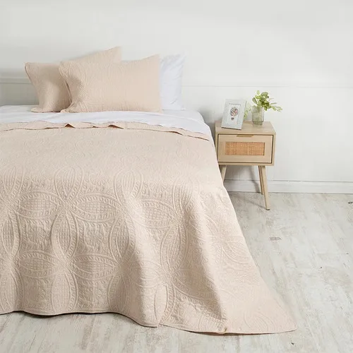 Quilt Portugal Super King Microfibra Reversible Coral Claro