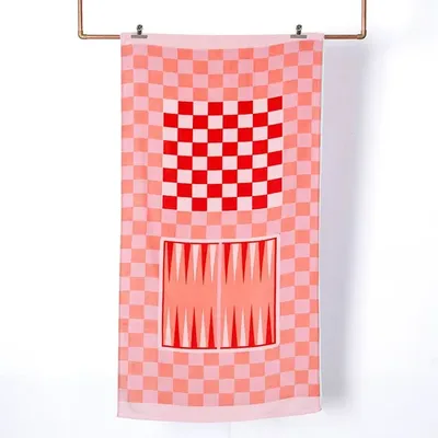 Toalla De Playa Algodón Poliéster 70x150 Cm Coral Claro