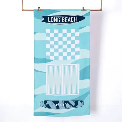Toalla De Playa Algodón Poliéster 70x150 Cm Celeste
