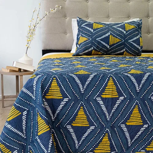 Quilt Hotpress Estampado 1.5 Plazas Poliéster Coral Claro