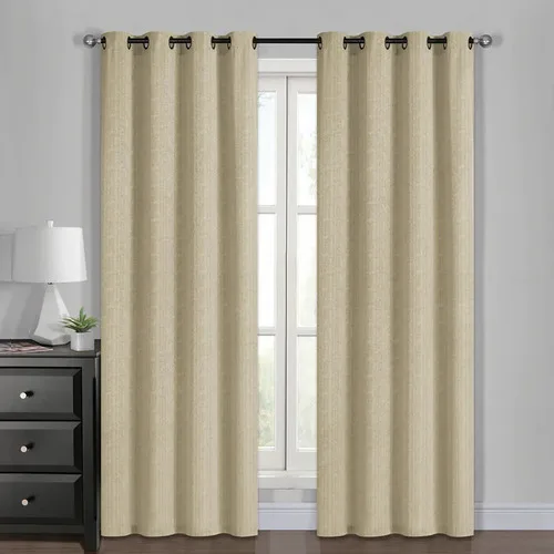 Set Cortinas Algodón Poliéster 140x220cm Beige Beige