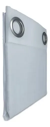 Cortina Velo Liso Poliéster Argolla Blanco Blanco