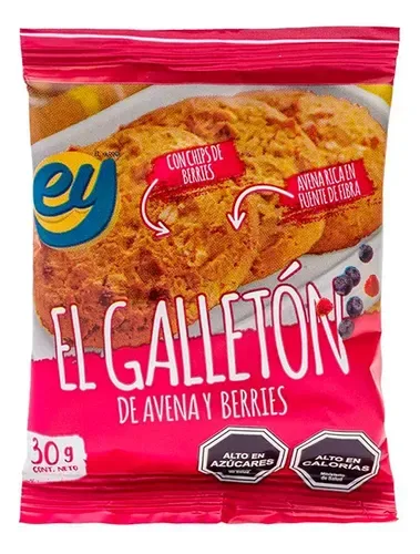 Galletón De Avena Y Berries 30gr Snack Saludable