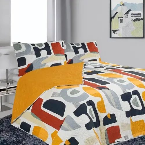 Quilt Estampado 2 Plazas Poliéster Doral Coral Claro