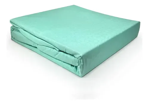 Set De Sábanas Embossed 2 Plazas Poliéster Menta Verde Oscuro