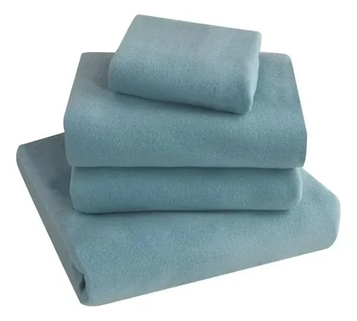 Set De Sábanas Polar Lisa 2 Plazas Turquesa Turquesa
