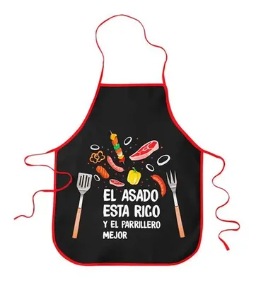 Delantal De Cocina Poliéster Anticucho Negro Negro