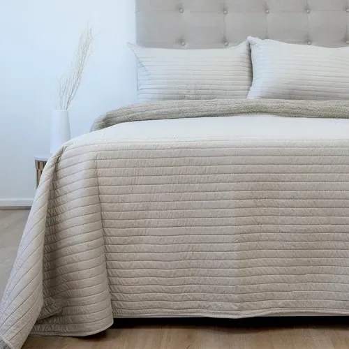 Quilt Hotpress Sherpa 3 Plazas Beige Poliéster Beige
