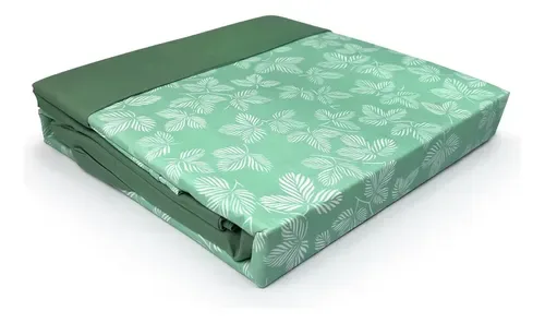 Juego De Sábanas Aterciopeladas 2 Plazas Flor Verde Verde