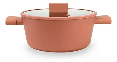 Olla Antiadherente De Aluminio Forjado 28 Cm Rosa Viejo Rosa