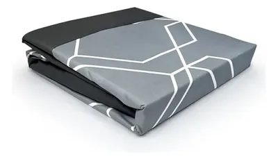 Juego De Sábanas Aterciopeladas 2 Plazas Geometría Gris