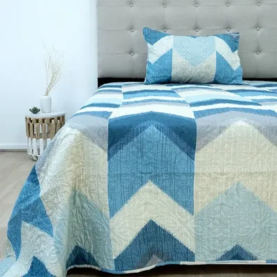Quilt Estampado De 1.5 Plazas Con Funda