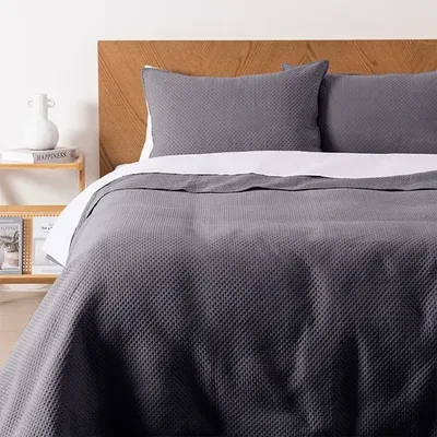 Quilt Acolchado De Algodón 2.5 Plazas Gris Gris