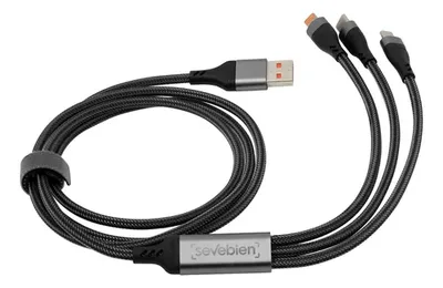 Cable Cargador Usb-c Con Conectores Multiples Gris