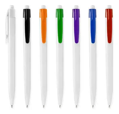 Bolígrafo Plástico De Escritura Azul Amarillo