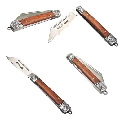 Cuchillo Navaja Cortapluma De Madera Con Hoja De Acero