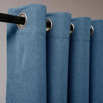 Cortina Blackout Con Argolla De 140x220 Cm Azul Azul